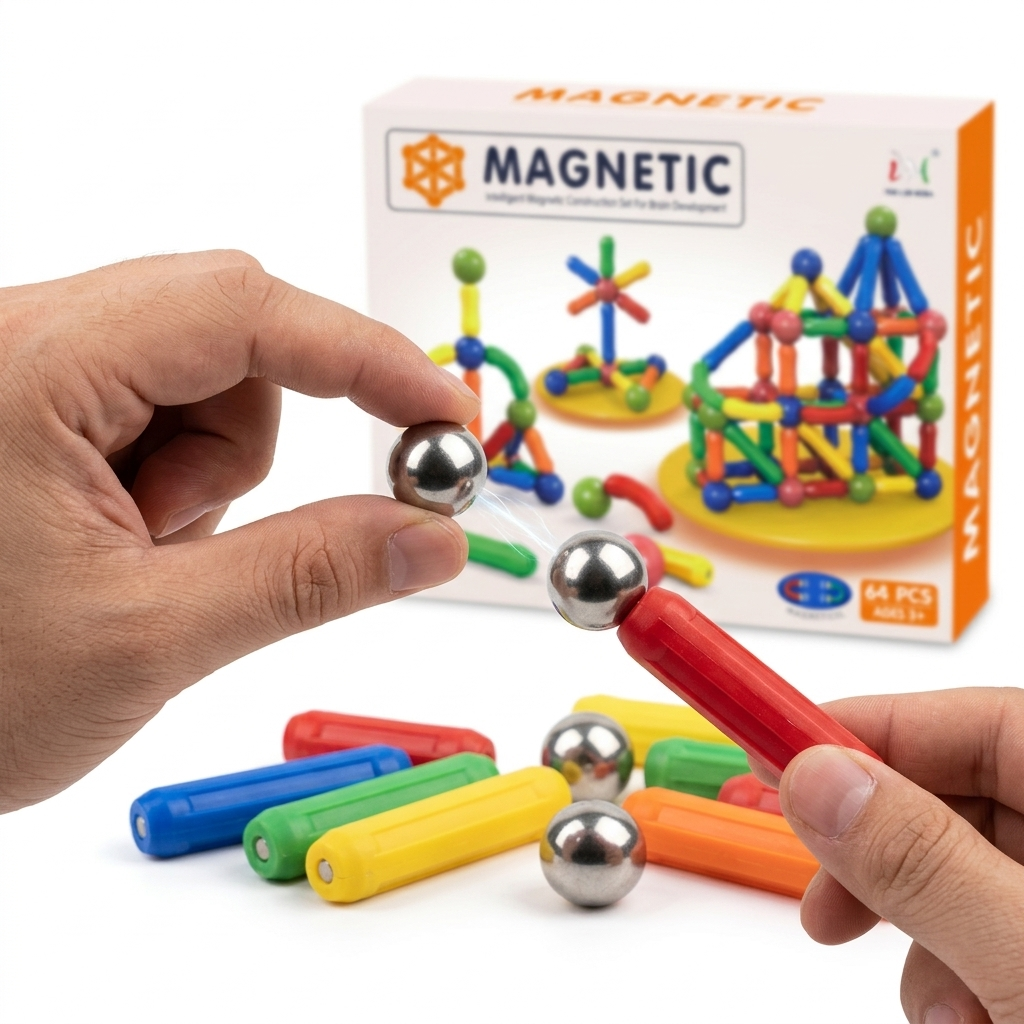 Magnetic Construction Set (64 Pieces)