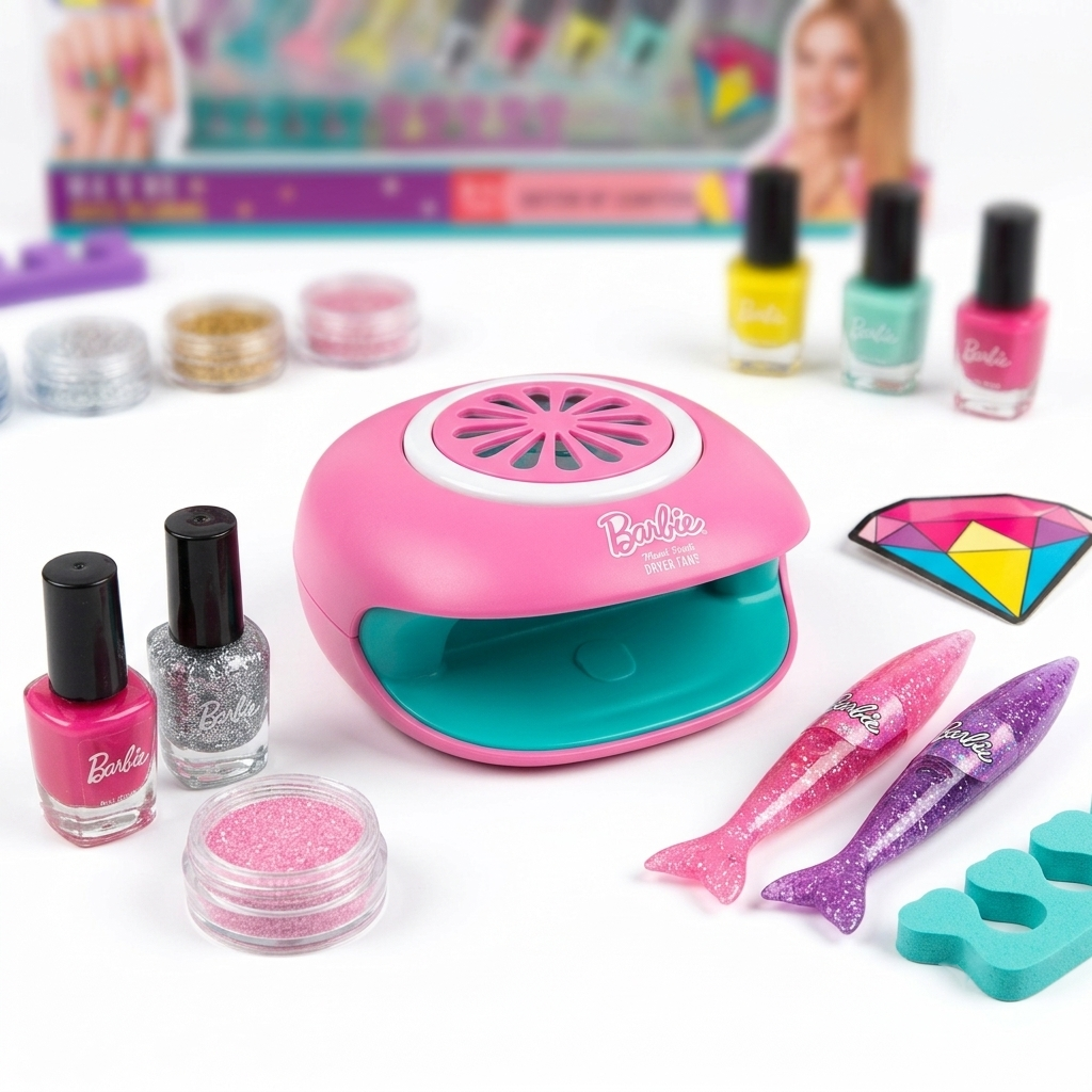 : Deluxe Nail Art Salon Set for Kids – All-in-One DIY Beauty Kit with Electric Nail Dryer, Polishes, Glitters & Accessories